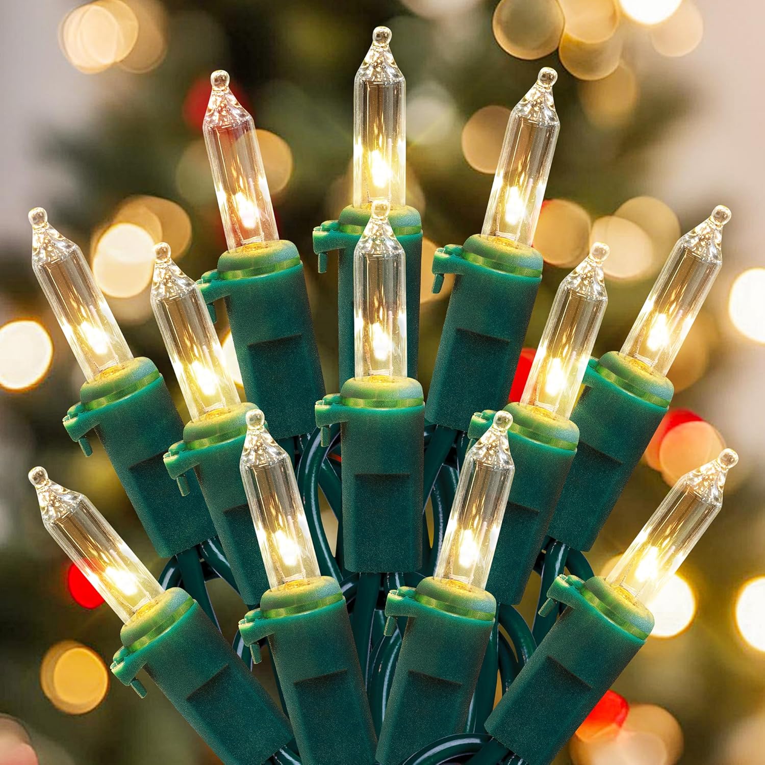 Outdoor Christmas Lights,120V Ul Certified 2 Pack 13Ft 50 Mini String Lights Connectable, Waterproof Fairy Lights For Ga