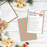 30 Pack Christmas Party Game Cards - Christmas Trivial - Cute Santa Design Fun Xmas Games Activity For Office Groups, Festive Events Xmas Party Decorations (5" X 7",With One Answer Cards) - A05