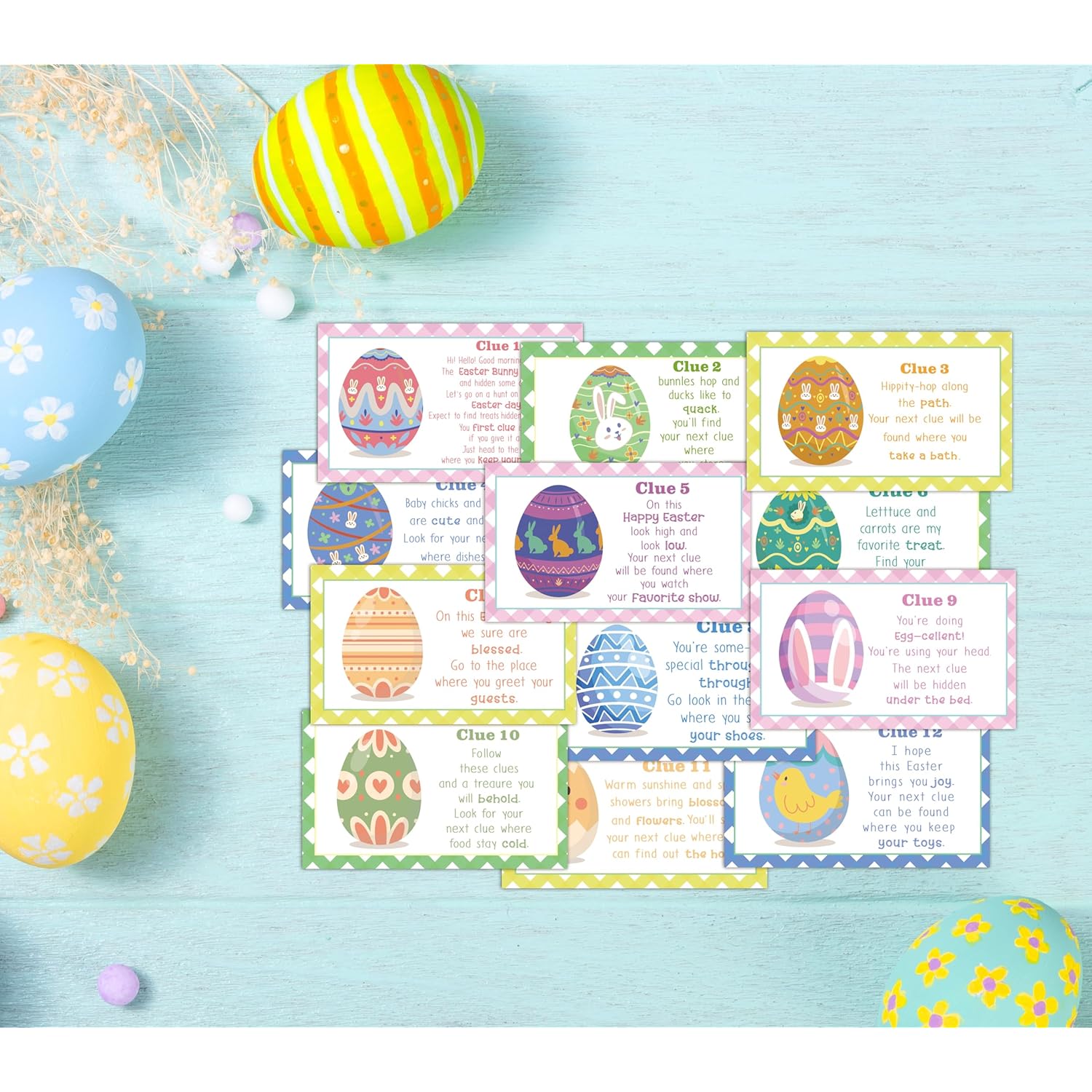 Easter Scavenger Hunt Games, Easter Treasure Hunt Clues Game Cards, Easter Party Games For Adults Friend Groups, Easter Party Decorations Supplies Favors?01