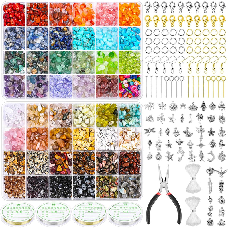 2278Pcs Crystal Beads For Jewelry Making Supplies, 48 Colors Ring Making Kit C