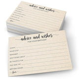 Birthday Wishes And Advice Tan-Kraft (50) 4X6" Cards - Good Advice, Best Wishes, Memories Cards - Bday Party Idea Activity - Sweet 16, 30Th, 40Th, 50Th - Fun Ad Lib Prompts - Made In Usa
