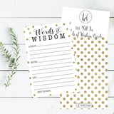 50 Gold Dot Words Of Wisdom Advice Cards, Graduation Advice Cards, Marriage/Wedding Advice Cards, Guest Book Alternative, Bridal Or Baby Shower Party Games, Boy Or Girl Baby Prediction