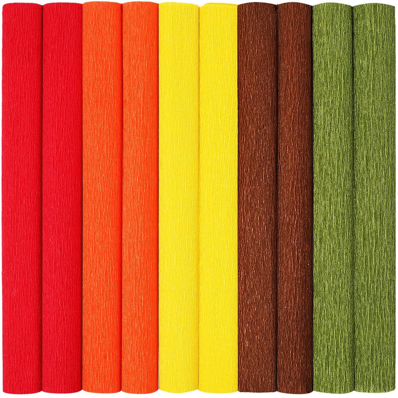 10 Rolls Crepe Paper Streamers 50 X 250Cm Fall Party Streamers Red Orange Yell