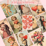 Vintage Valentines Day Cards, 36 Pcs Retro Valentine Postcards For Her Him With Envelopes And Stickers, Classic Romantic Greeting Cards For Girlsfriend Boyfriend Wife Husband Gift Exchange