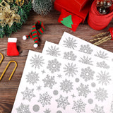 520Pcs/10 Sheets Christmas Stickers, Winter Stickers Glitter Snowflake Decals Self-Adhesive Xmas Envelope Seals Small Dots Snowflake Labels Decorations For Crafts Card Holiday Decor(Silver)