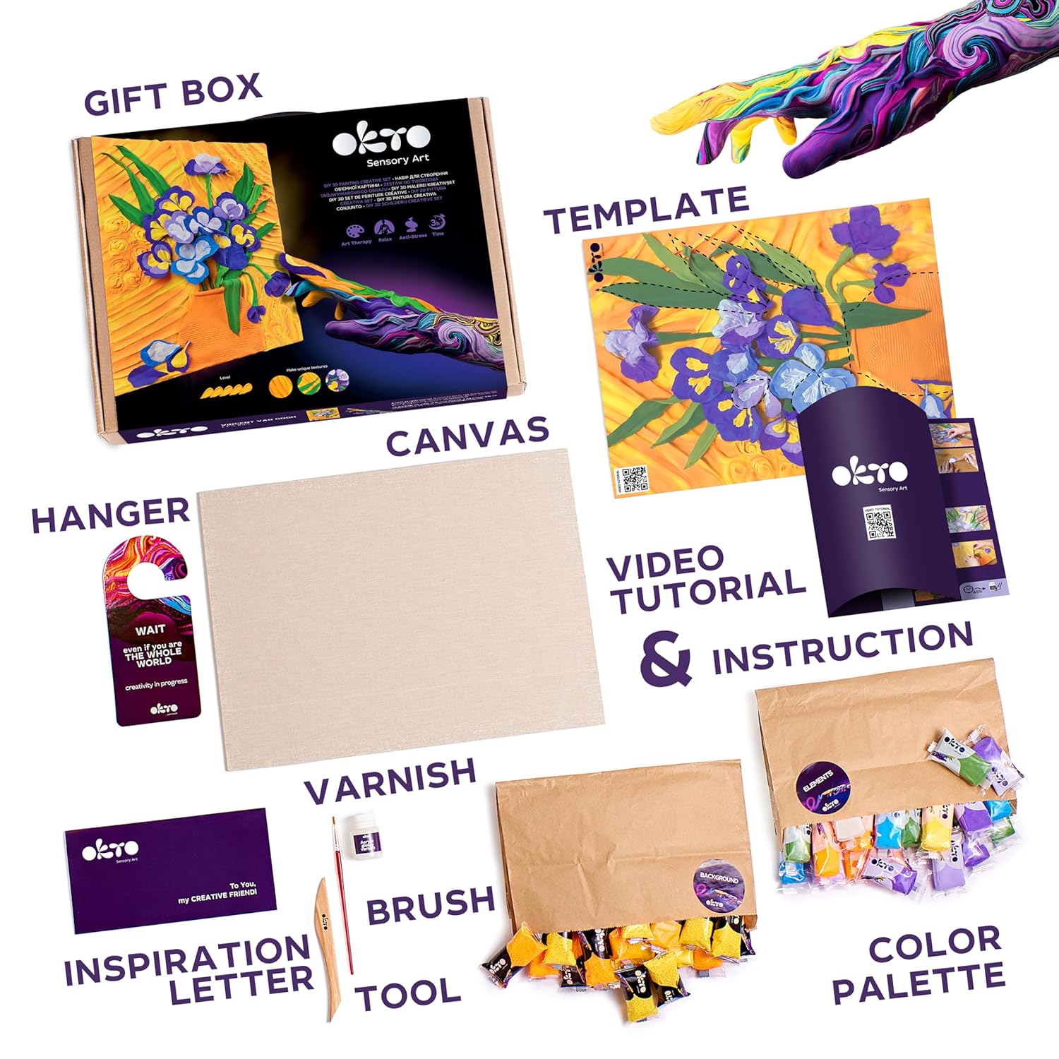 Sensory Art 3D Clay Painting Kit, Irises, Vincent Van Gogh