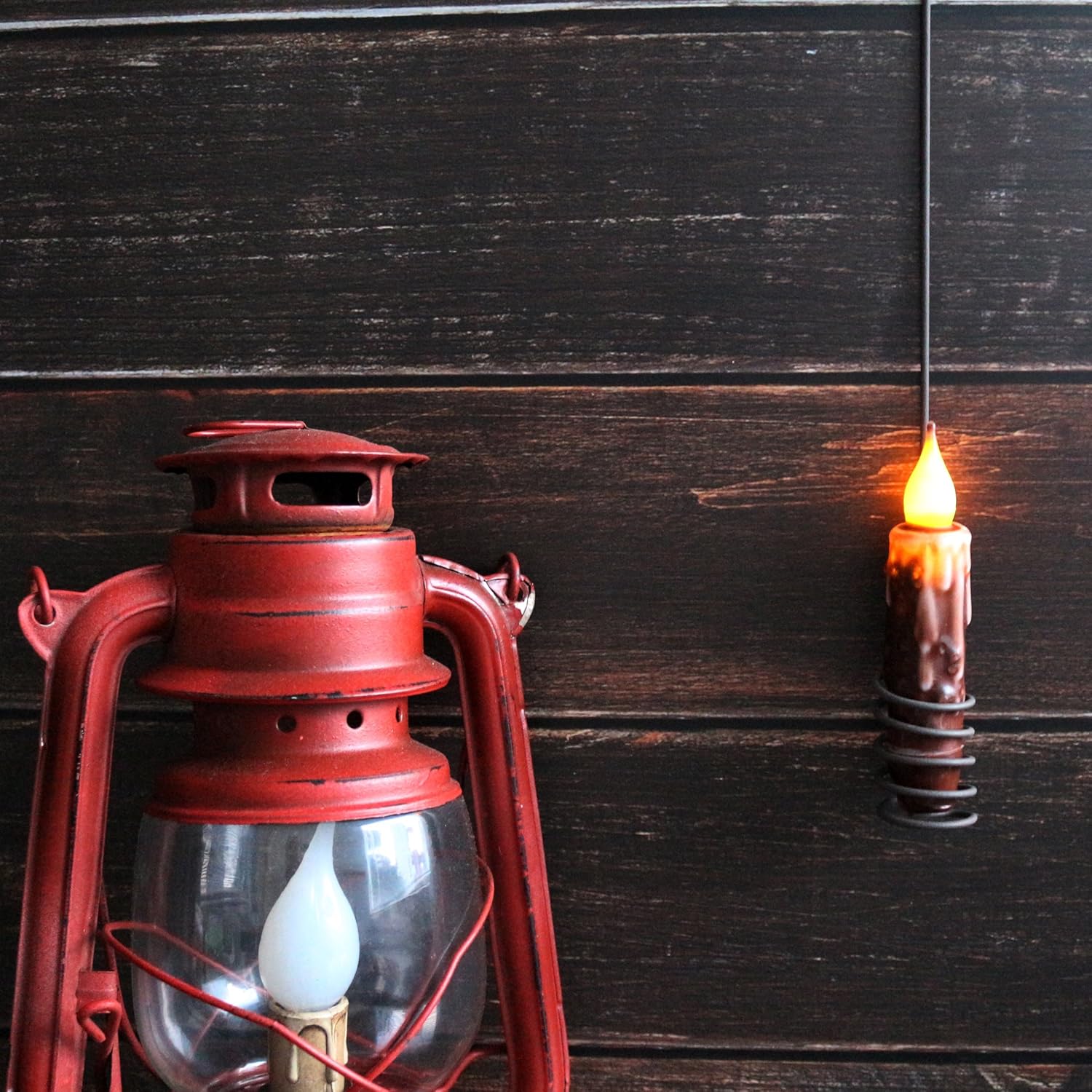 Real Wax Hand Dipped Battery Operated Led Timer Taper Candles Country Primitive Flameless Lights Décor, 4-3/4 Inch, Coffee, 3 Pcs In A Package