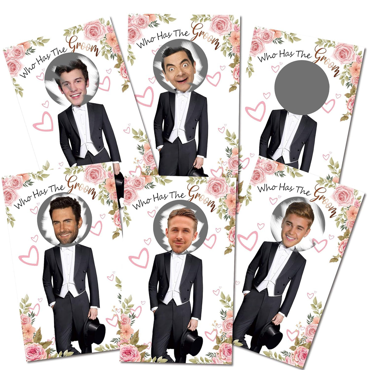 Floral Bridal Shower Games - Who Has The Groom Game - Scratch Off Celebrity Cards Tickets Bridal Shower Game - Funny Bachelorette Party Games