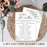 Minimalist Bridal Shower Games, Would She Rather, Engagement Party Games, Wedding Shower For 25 Guests,Wedding Advice Cards, Bridal Shower Decorations-A02