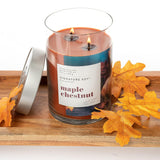 Lidded Maple Chestnut Scented Candle, Extra Large Jar