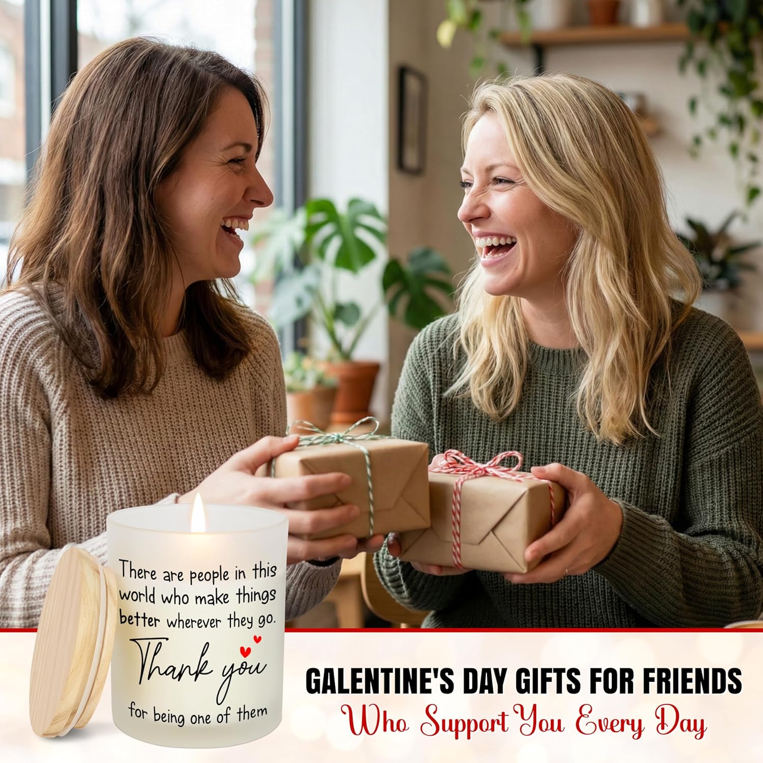 Galentines Thank You Gifts For Women - Vanilla Lavender Candle 10 Oz - Inspirational Birthday Valentines Day Gifts For Friend Women Coworkers Teachers Nurses Boss Employees, Appreciation Gift