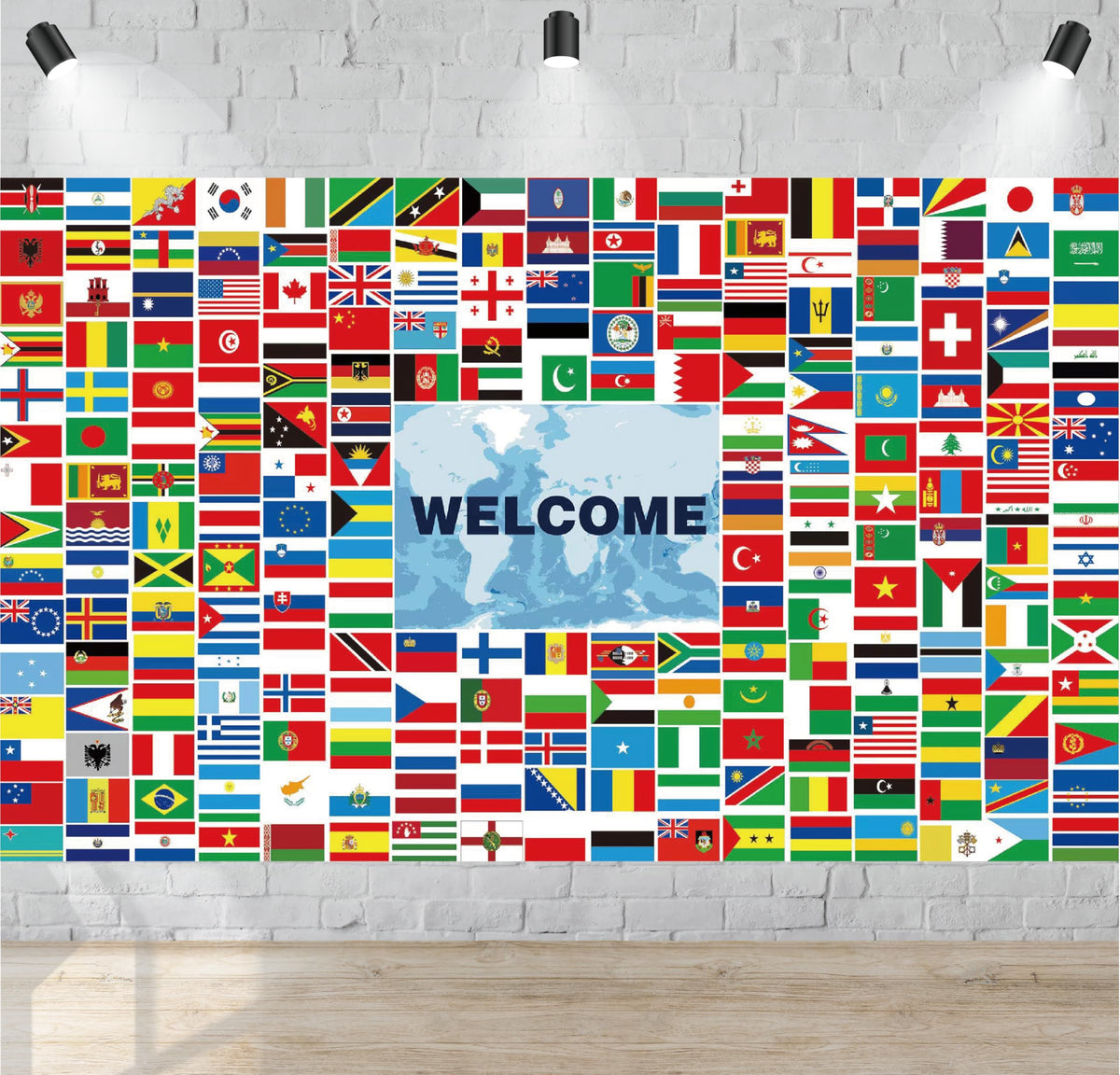 World Flags Banner Decorations - 230 Country Flags, Olympic Party Welcome Backdrop, Multicultural Door Decor