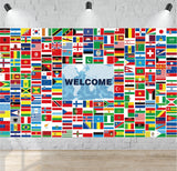 World Flags Banner Decorations - 230 Country Flags, Olympic Party Welcome Backdrop, Multicultural Door Decor
