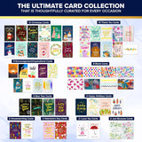 110 Pack Gold Foiled & Glittery 5X7In All Occasion Cards Assortment Box With Envelopes & Stickers, 110 Folded Unique Designs For Friends & Family With Printed Message - Gifting, Mailing