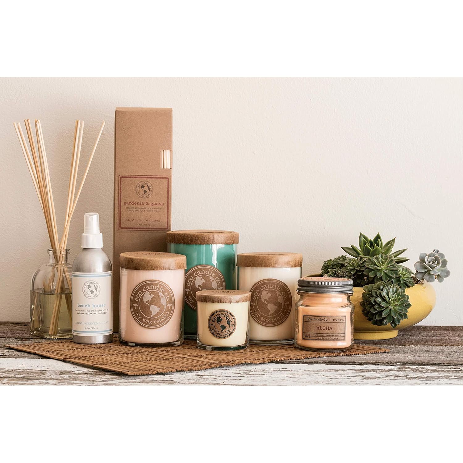 Mason Jar Candle, Beach Bum, 8 Oz. - Scents Of Tropical Coconut, Warm Kola Nut And Fresh Island Fruits - 100% Soy Wax, No Lead, Kraft Label & Antiqued Pewter Lid, Hand Made
