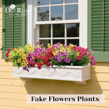 12 Bundles Artificial Flowers For Outdoors Fake Flowers Plants Spring Summer Decoration Uv Resistant For Outside Home Porch Patio Garden Decor