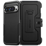 Pixel 9/9 Pro Case, Military Grade, Dual Layer, Belt-Clip Holster, Shockproof, Black