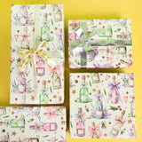 Champagne Wrapping Paper Roll For Kids Girl Women Men - Happy New Year Gift Wrap For Birthday New Year Celebration Supplies Total 28.5Sq.Ft