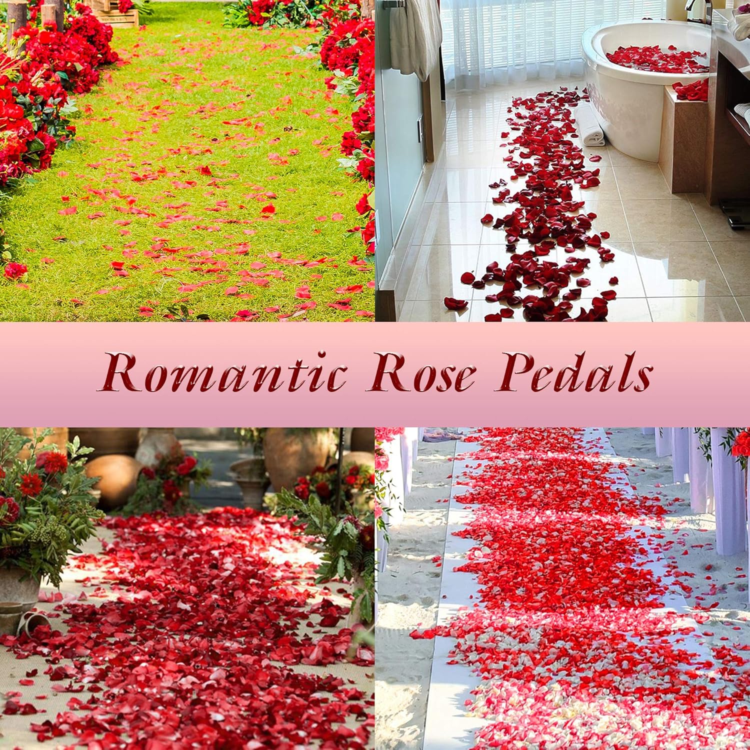 2000 Pcs Gold Silk Rose Petals,Artificial Flower Petals For Wedding,Romantic Night,Romantic Valentines Decor For Bedroom,Weddings,Party,Table,Dining Room,Proposal Anniversary Flower Decorations