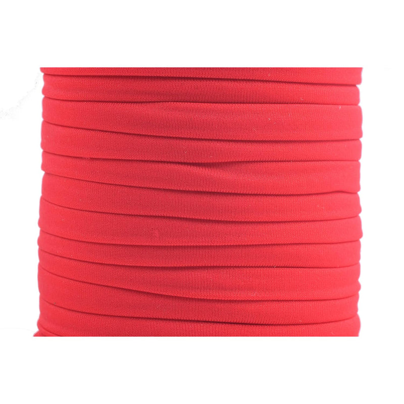 1 Roll 20 Yards 5.0Mm Flat Elastic Cord Stitched Stretchy Spandex Cord (Red)