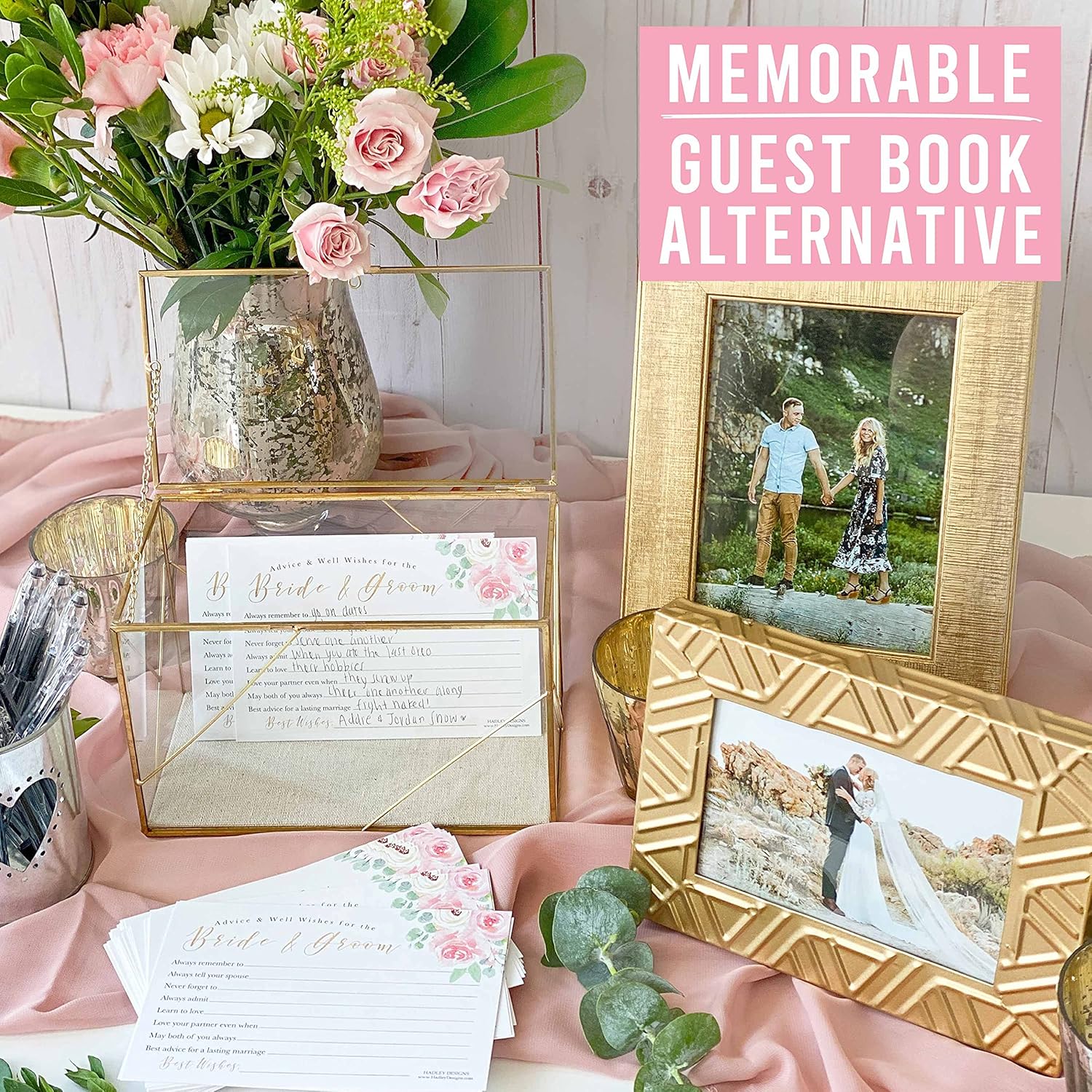 Floral Advice For The Bride-50 Bridal Shower Games For Guests, Wedding Advice Cards For Bride & Groom, Wedding Games, Wedding Guest Book Alternative, Wedding Card Boxes For Reception