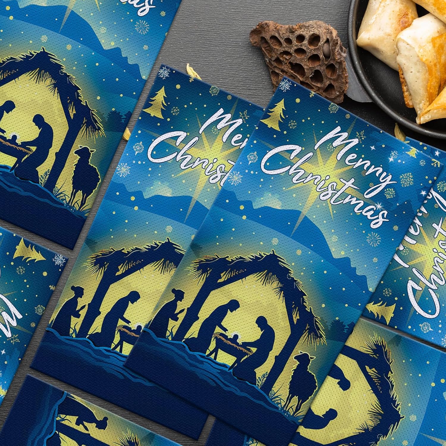 100 Pcs Christmas Nativity Paper Napkins,Disposable Jesus Holy Night Christmas Paper,Xmas Nativity Decorative Religious Hand Towels For Winter Holiday Christmas Dinner Party Supplies