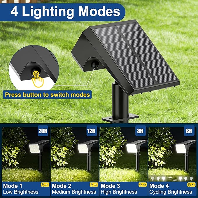 12 Pack 90 LED Solar Spot Lights IP67 Waterproof Cool White Landscape Flood Lights