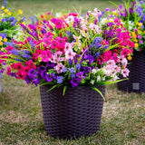 Artificial Flowers Outdoor Shrubs - 16 Bundles Fake Plants Uv Resistant No Fade Faux Plastic Greenery Home Garden Porch Patio Decoration Office Indoor (1, Multi-16Pcs)