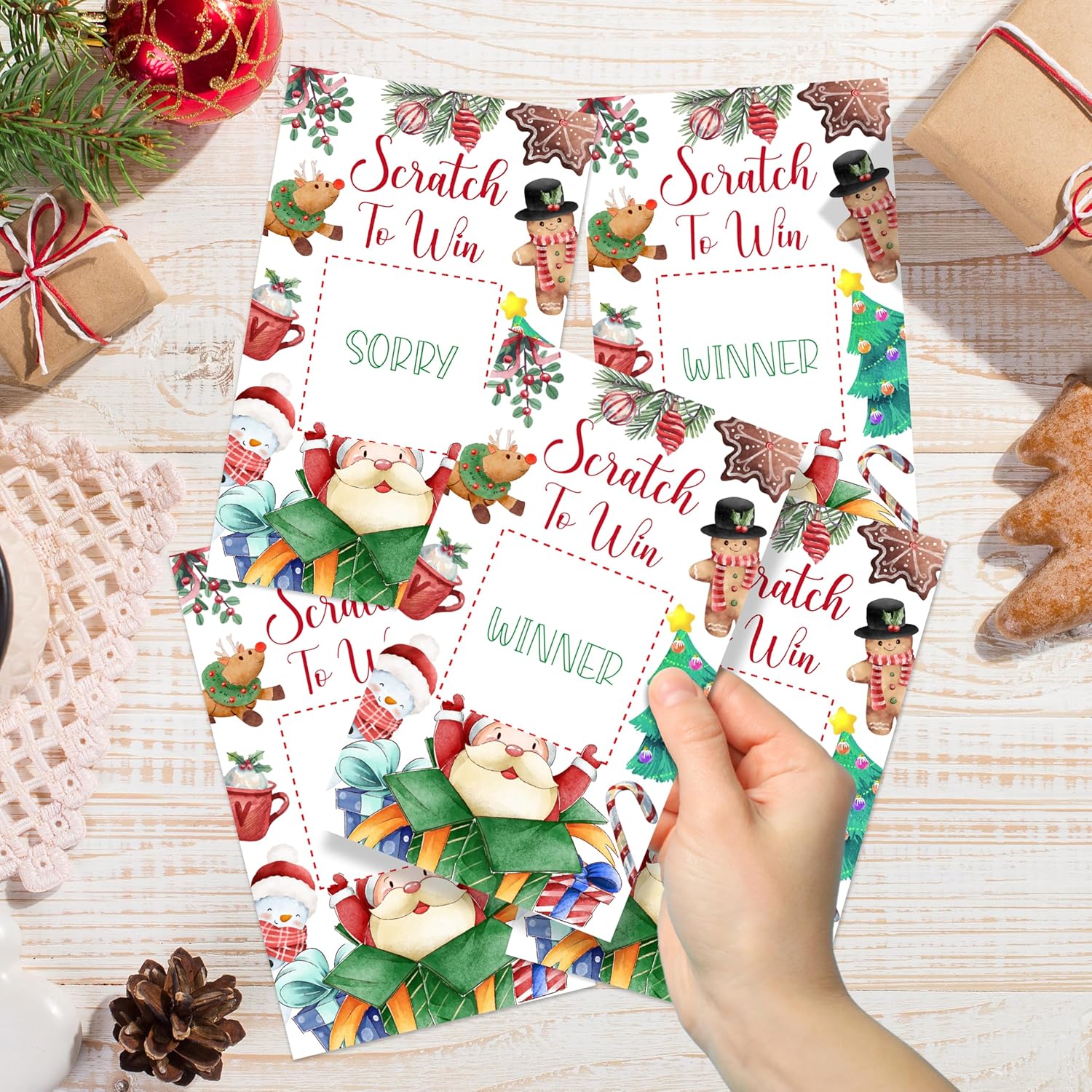 Christmas Scratch Off Cards, Funny Xmas Party Scratch Games For Kids And Adults, Holiday Game For Christmas Party, A03