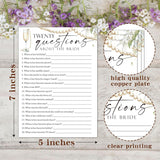 Minimalist Bridal Shower Games, Twenty Questiong About The Bride, Engagement Party Games, Wedding Shower For 25 Guests, Wedding Advice Cards, Bridal Shower Decorations-B12