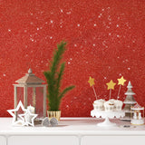 Red Glitter Wallpaper Stick And Peel Glitter Fabric Wallpaper Roll 15.7"X118" Self Adhesive Removable Red Contact Paper For Cabinets Sparkle Wall Paper For Diy Christmas Fridge Bedroom Wall