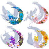 Resin Molds, Crescents Moon Molds, Epoxy Molds, Silicone Molds For Epoxy Resin, Wolf With Moon, Cat With Moon, Unicorn With Moon