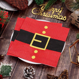 80 Pack Christmas Napkins 6.5 X 6.5 Inch Santa'S Belt Disposable Napkins Merry Christmas Dinner Napkins Holiday Paper Napkins For Xmas Winter Birthday Party Supplies Table Decoration