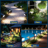 12 Pack 90 LED Solar Spot Lights IP67 Waterproof Cool White Landscape Flood Lights