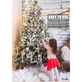 Christmas Tree Candles, 12 Pack Flameless Taper Candles For Christmas Tree Decor, Battery Operated With Remote Flickering Led Candles With Clear Crystal Ball Gold Hook For Xmas Wedding Home Gift