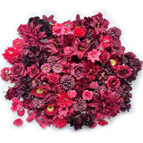 Artificial Burgundy Red Christmas Flowers Bulk Silk Roses Fake Flowers Heads For Crafts Diy Home Party Valentines Decorations Big Small Faux Fabric Flowers Heads 3-12Cm Christmas Decor (Burgundy Red)