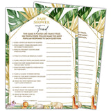 Woodland Animals 30 Baby Shower Feud Game Cards With 1 Answer Card, Safari Gender Reveal Party Supplies Favors (5"X7") - C07
