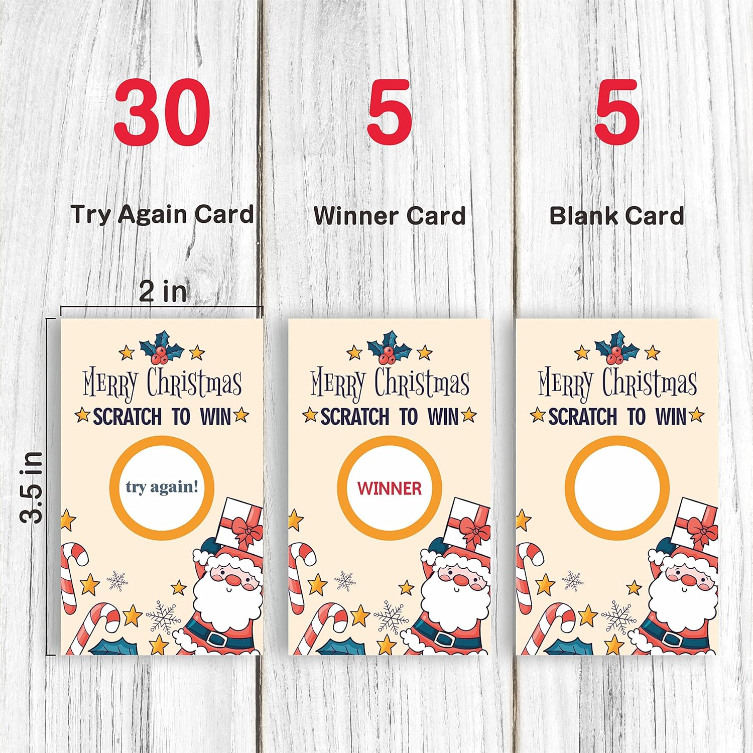 Christmas Scratch Off Game Cards, Christmas Party Game Cards, Festive Holiday Raffle Ticket For Prizes Adults Groups, Christmas Countdown Activities - 40 Pack(Ggk-003)