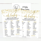 Baby Shower Games For 25 Guests - Gold Dots Whats In Your Purse Baby Shower Game, Babyshower Games Boy Girl Gender Neutral, What'S In Your Purse Gender Reveal Game, Made In Usa