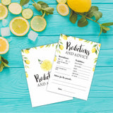 Baby Shower Game Cards?30 Watercolor Lemon Theme Prediction And Advice Cards?5"X 7"Double-Sided Fill In Game Cards For Babyshower Party Favor & Supplies-Bbyx-A01