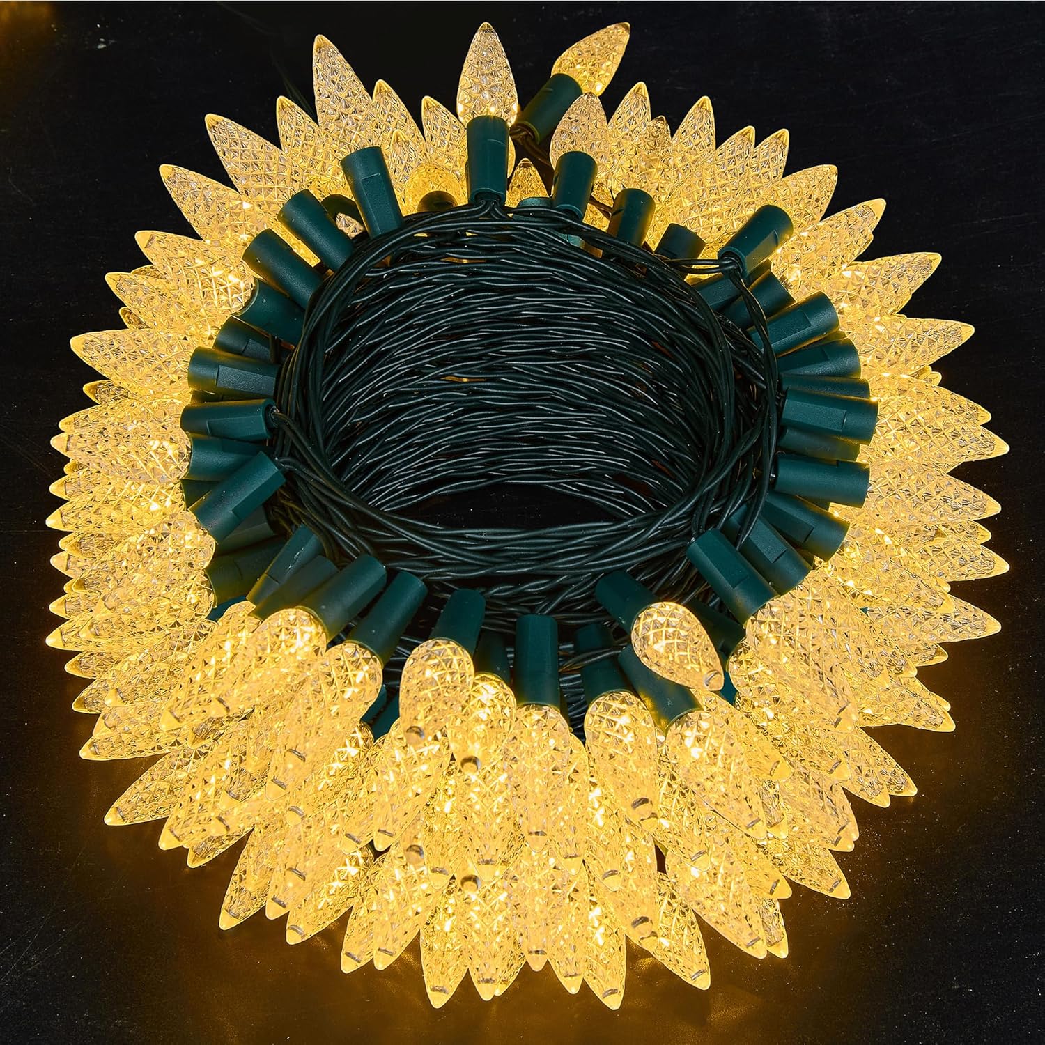 Battery Operated Christmas Lights 100 Led 34Ft C6 Christmas String Lights With 8 Modes, Timer, Waterproof Design For Ind
