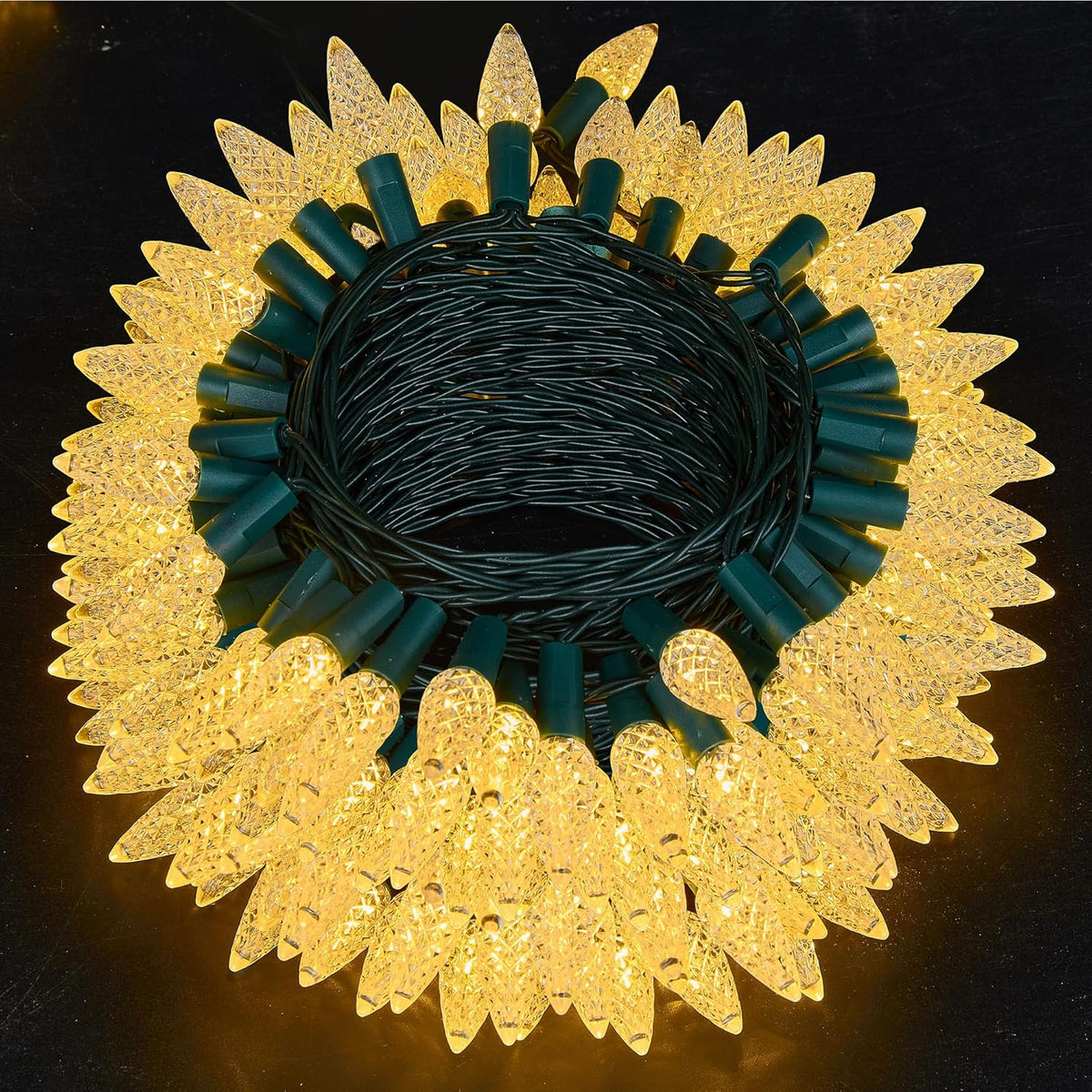 Battery Operated Christmas Lights 100 Led 34Ft C6 Christmas String Lights With 8 Modes, Timer, Waterproof Design For Ind