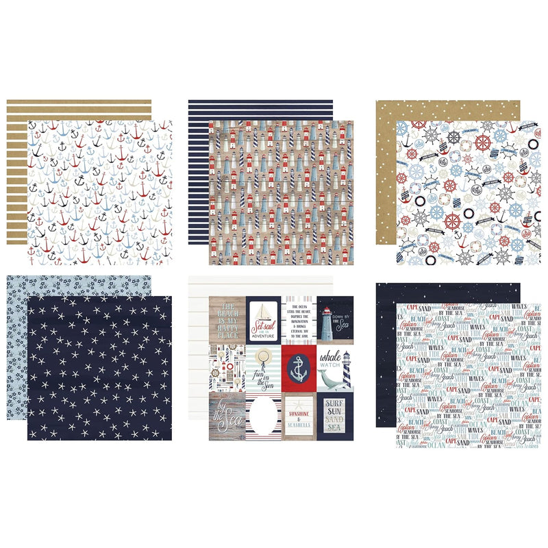 Nautical Scrapbooking Paper - Nautical Scrapbook Paper 12X12 For Journal, Plan