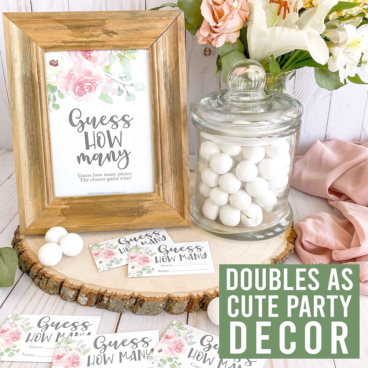 25 Guess How Many Bridal Shower Games For Guests - Floral Baby Shower Games To Play, Guess How Many Kisses Game, Gender Reveal Games For Party, Baby Shower Ideas, Birthday Party Games