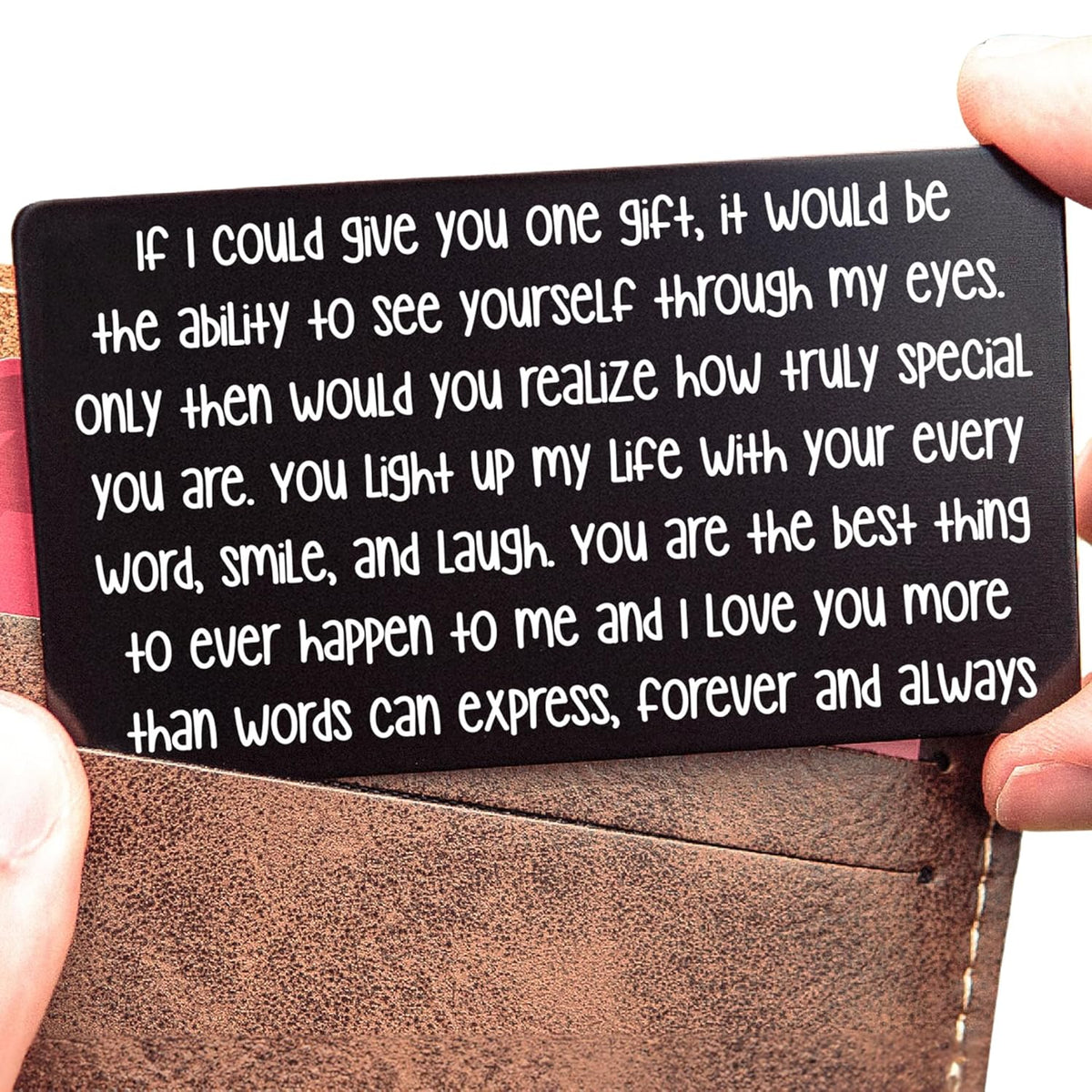 I Love You Card For Him Her | Engraved Aluminum Wallet Insert – “I Choose You” Gift For My Husband Or Boyfriend, Perfect For Long Distance, Valentines, And Anniversaries
