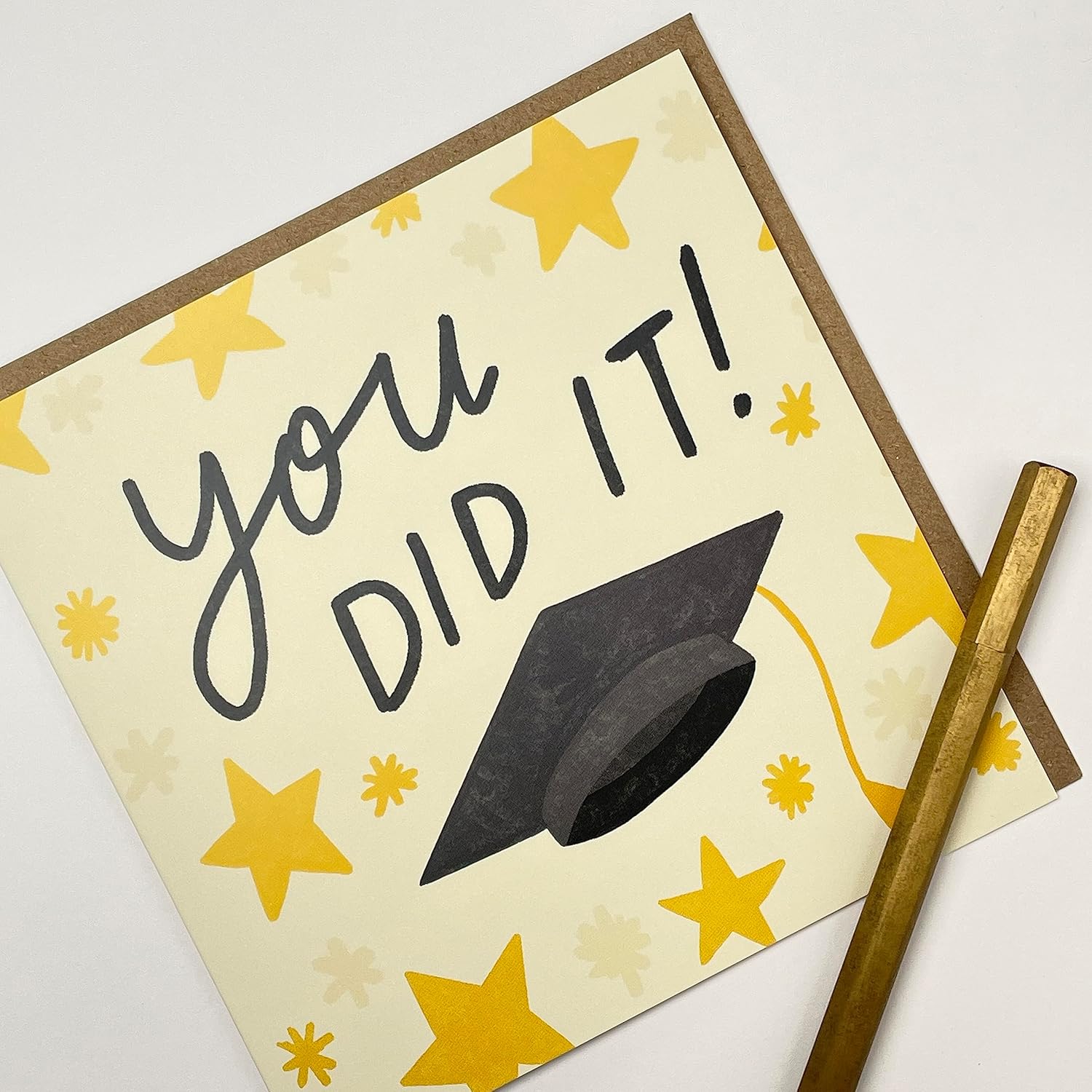 Old English Co. You Did It Graduation Card For Him Or Her - Well Done Graduation Card For Son Daughter - Graduation Day Gift Card For Family | Blank Inside With Envelope
