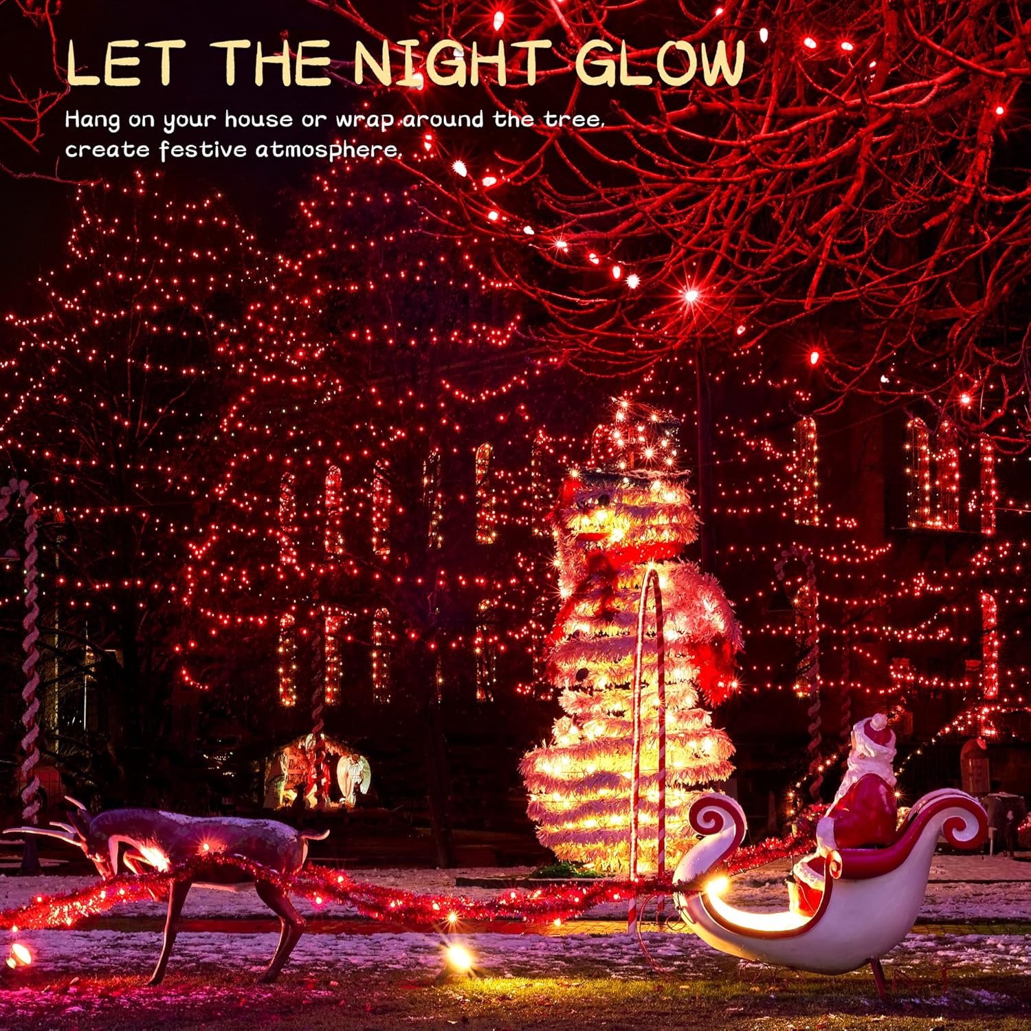 Christmas Lights Indoor Outdoor, 2Pack 13Ft 50-Count Lights Incandescent Mini Halloween String Light, 120V Ul Certified