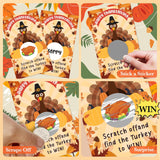 Thanksgiving Scratch Off Cards, 50 Pcs Turkey Scratch Off Tickets, Fall Harvest Party Game Cards For Adults Family Groups Supplies Classroom Activities - A02