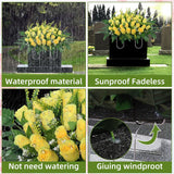 Cemetery Headstone Flower Saddle,Tombstone Flower,Outdoor Grave Saddle Headstone Decorations,Cemetery Memorial Flowers For Outdoor Gravesite Tombstone Decorations (Yellow)