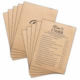 Bridal Shower Game Set - Over Or Under Cards For Wedding - Kraft Rustic Wedding Party Favor Decor - Unique Engagement/Bachelorette Party Games & Activities - 30 Game Cards(E04)